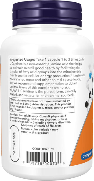 L-Carnitine 500 mg Veg Capsules