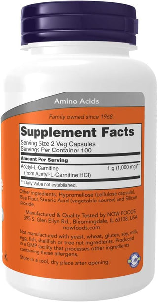 acetyl l carnitine now foods vegan Acetyl-L-Carnitine 500mg 50 Vegan Capsules, Lab-Tested Amino Acid, Gluten & Soy Free Amino Acids Now Foods, Acetyl-L-Carnitine, 500 mg,