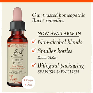 Bach Original Flower Remedies, Cherry Plum for Control (Non-Alcohol Formula), 10mL Dropper