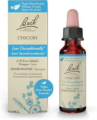 Bach Original Flower Remedies, Chicory for Unconditional Love (Non-Alcohol Formula), 10mL Dropper