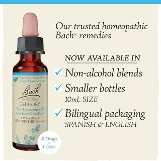 Bach Original Flower Remedies, Chicory for Unconditional Love (Non-Alcohol Formula), 10mL Dropper