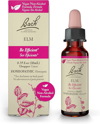 Bach Original Flower Remedies, Elm for Efficiency & Self-Assurance (Non-Alcohol Formula), 10mL Dropper