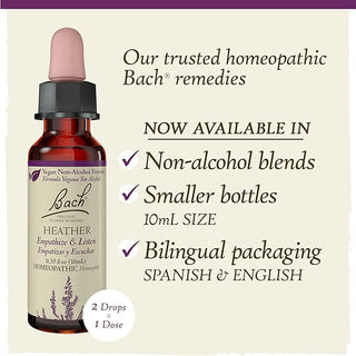 Bach Original Flower Remedies, Heather for Empathy (Non-Alcohol Formula), 10mL Dropper