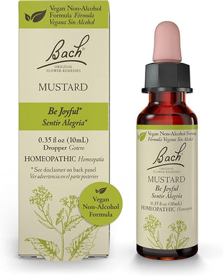 Bach Original Flower Remedies, Mustard for Joy (Non-Alcohol Formula), 10mL Dropper
