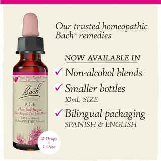 Bach Original Flower Remedies, Pine for Self Respect (Non-Alcohol Formula), 10mL Dropper