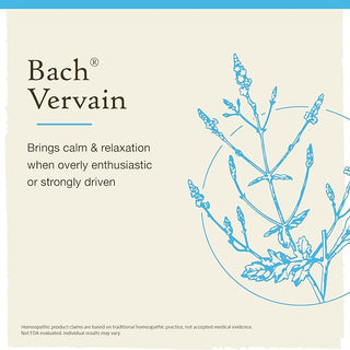 Bach Original Flower Remedies, Vervain for Relaxation and Calm (Non-Alcohol Formula), 10mL Dropper