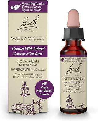 Bach Original Flower Remedies, Water Violet for Connecting with Others (Non-Alcohol Formula), 10mL Dropper