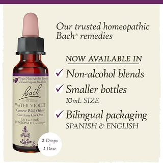 Bach Original Flower Remedies, Water Violet for Connecting with Others (Non-Alcohol Formula), 10mL Dropper