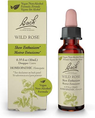 Bach Original Flower Remedies, Wild Rose for Enthusiasm (Non-Alcohol Formula), 10mL Dropper