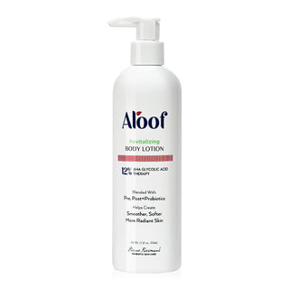 ALOOF Revitalizing Body Lotion (12oz 355ml) with 12% AHA Glycolic Acid by Pierre Freeman’s Probiotic Skin Care