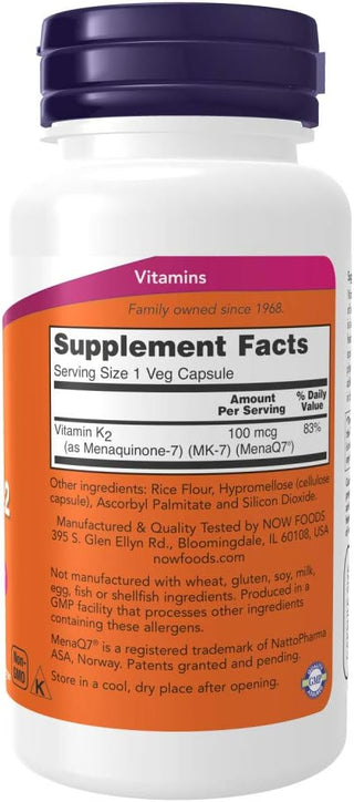 MK-7 Vitamin K-2 100 mcg Veg Capsules